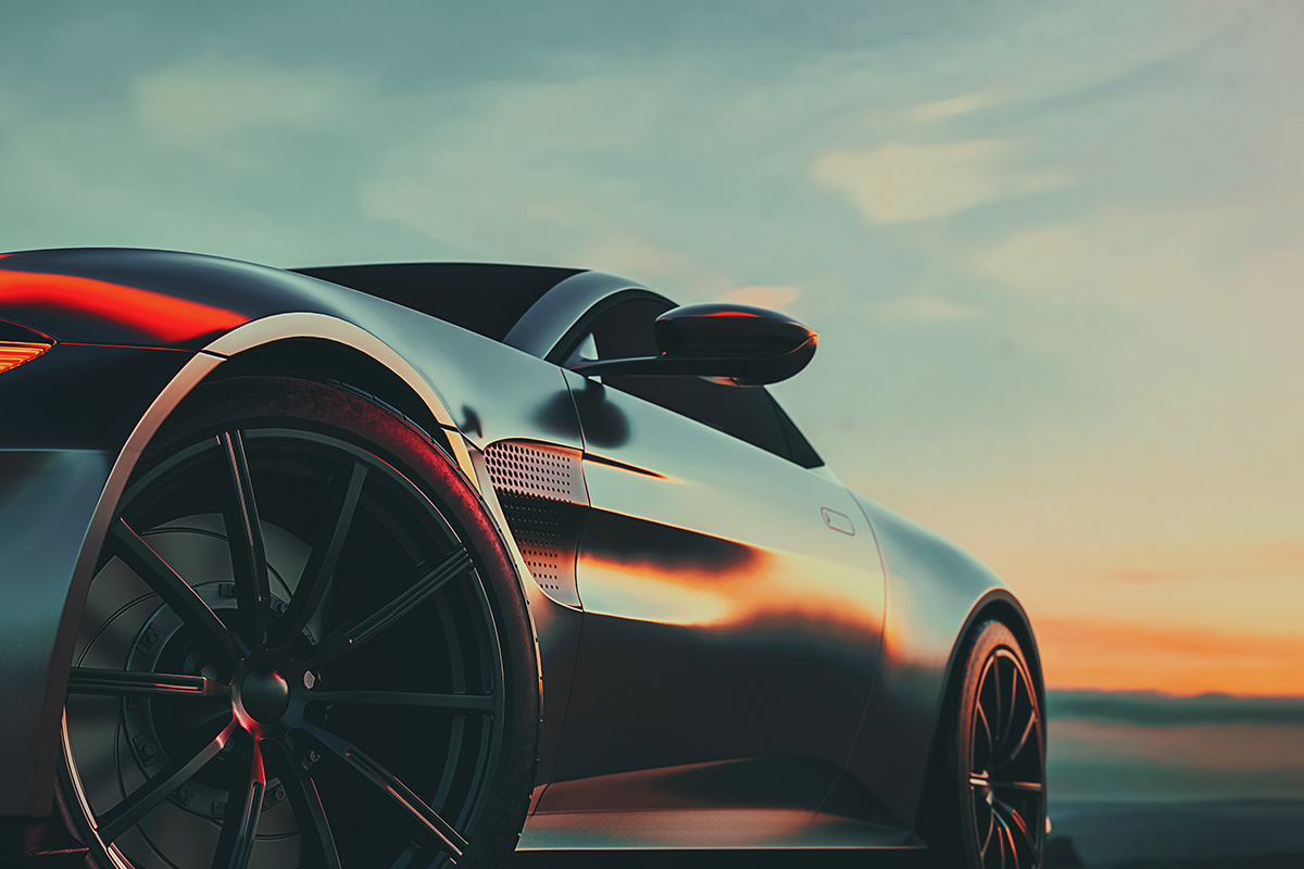 luxury-car-parked-mountain-3d-render-illustration
